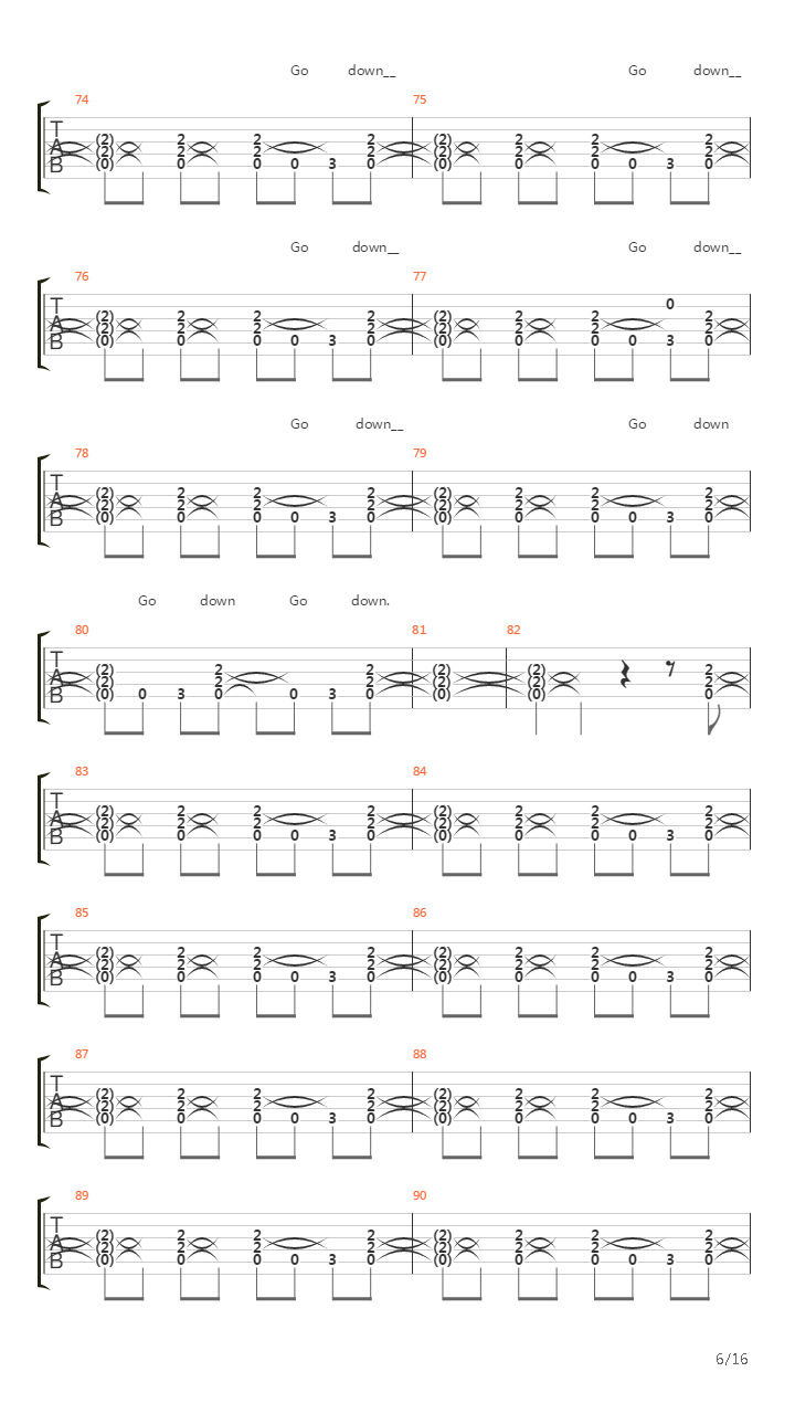 Go Down吉他谱