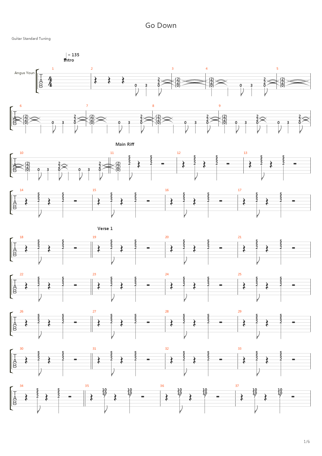 Go Down吉他谱