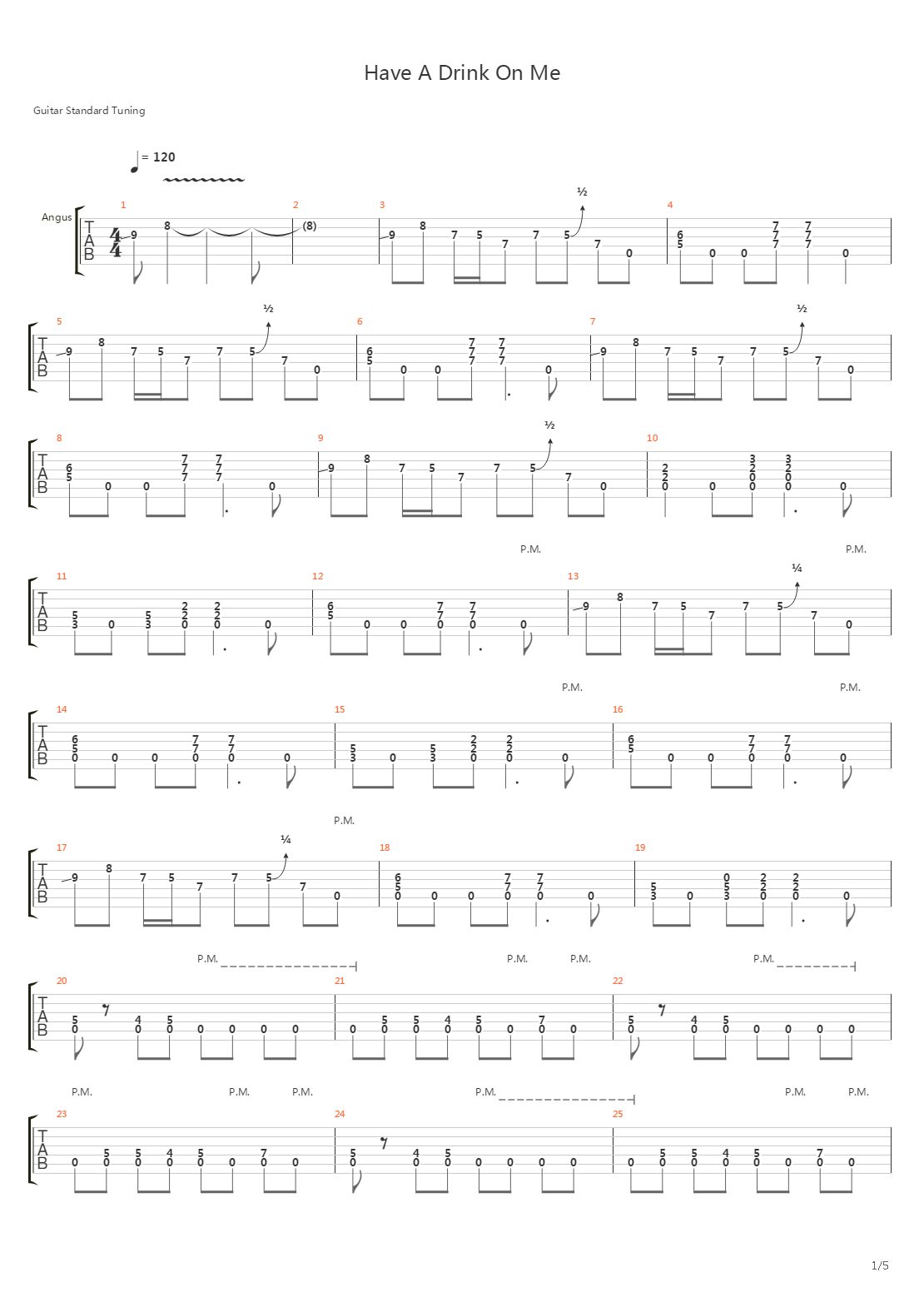 Have A Drink On Me吉他谱
