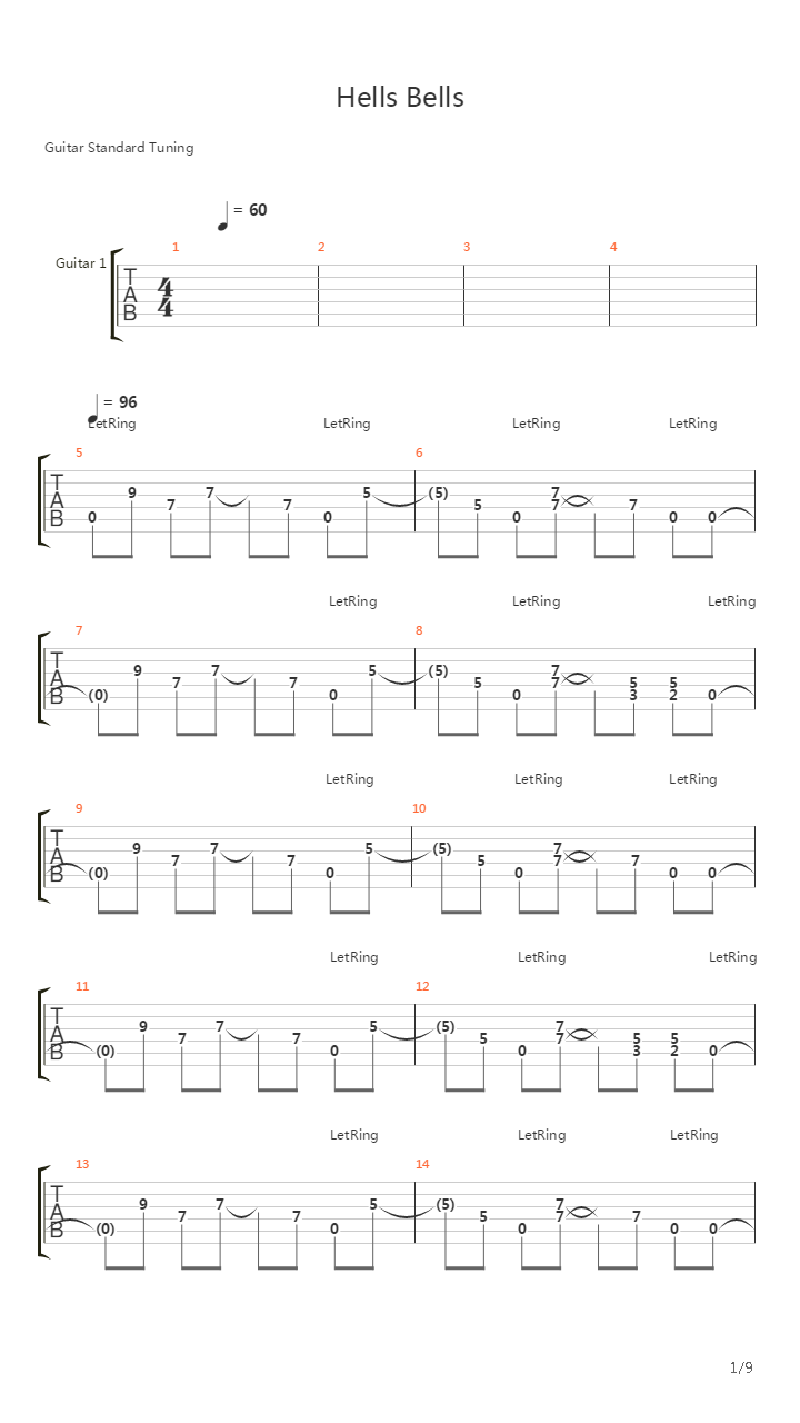 Hells Bells吉他谱