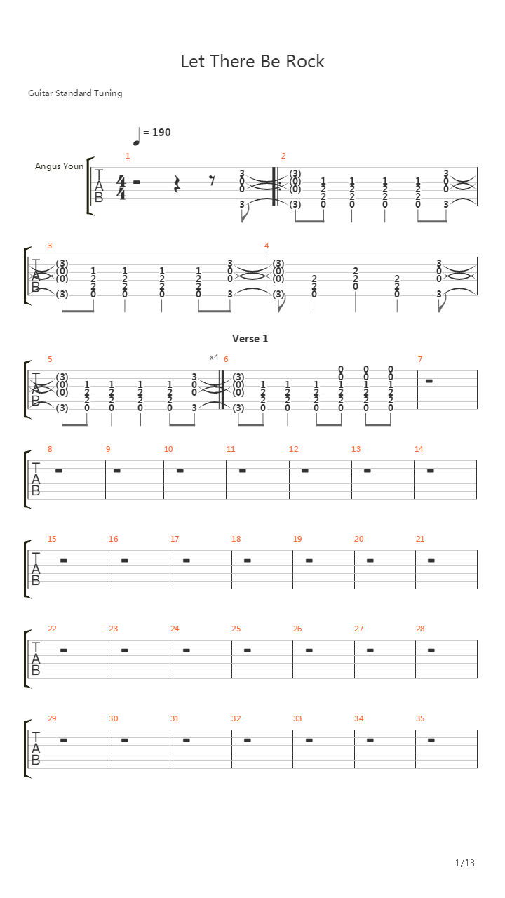 Let There Be Rock吉他谱