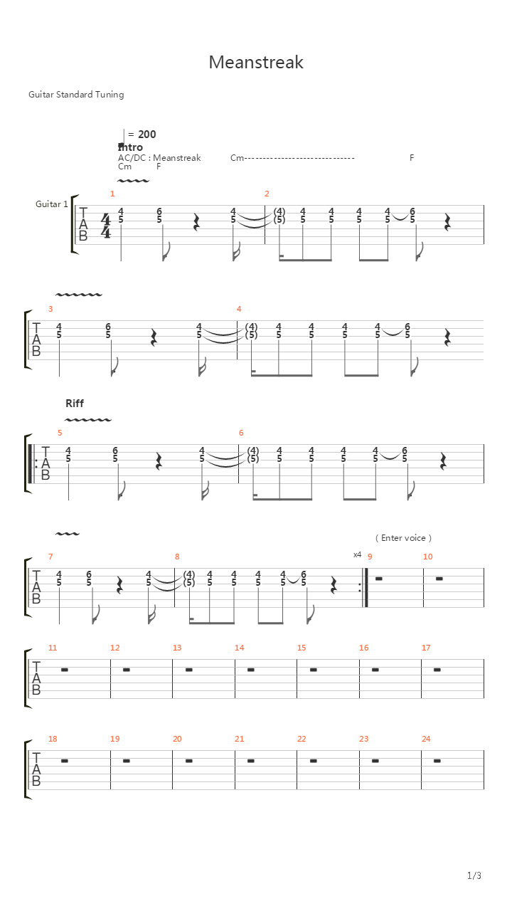 Meanstreak吉他谱