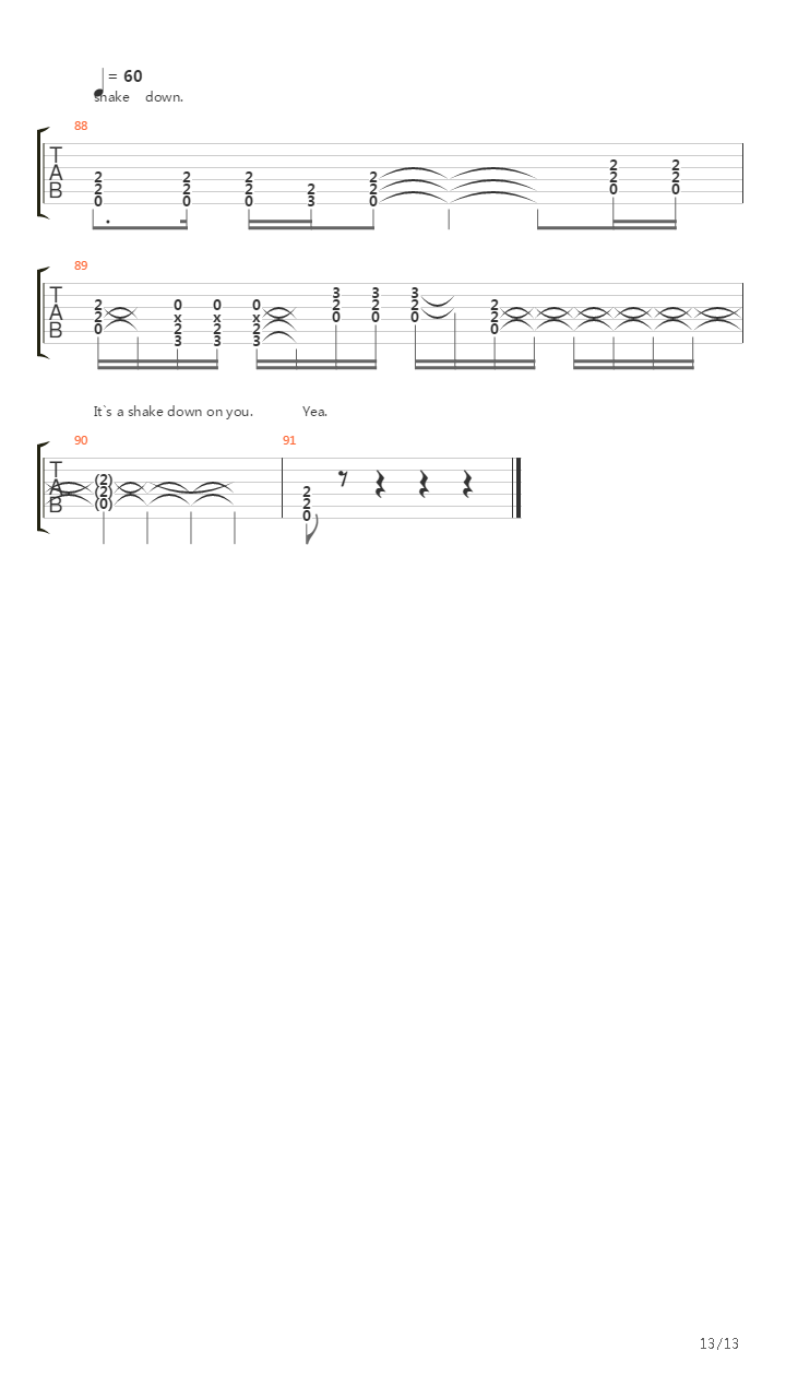 Nervous Shakedown吉他谱