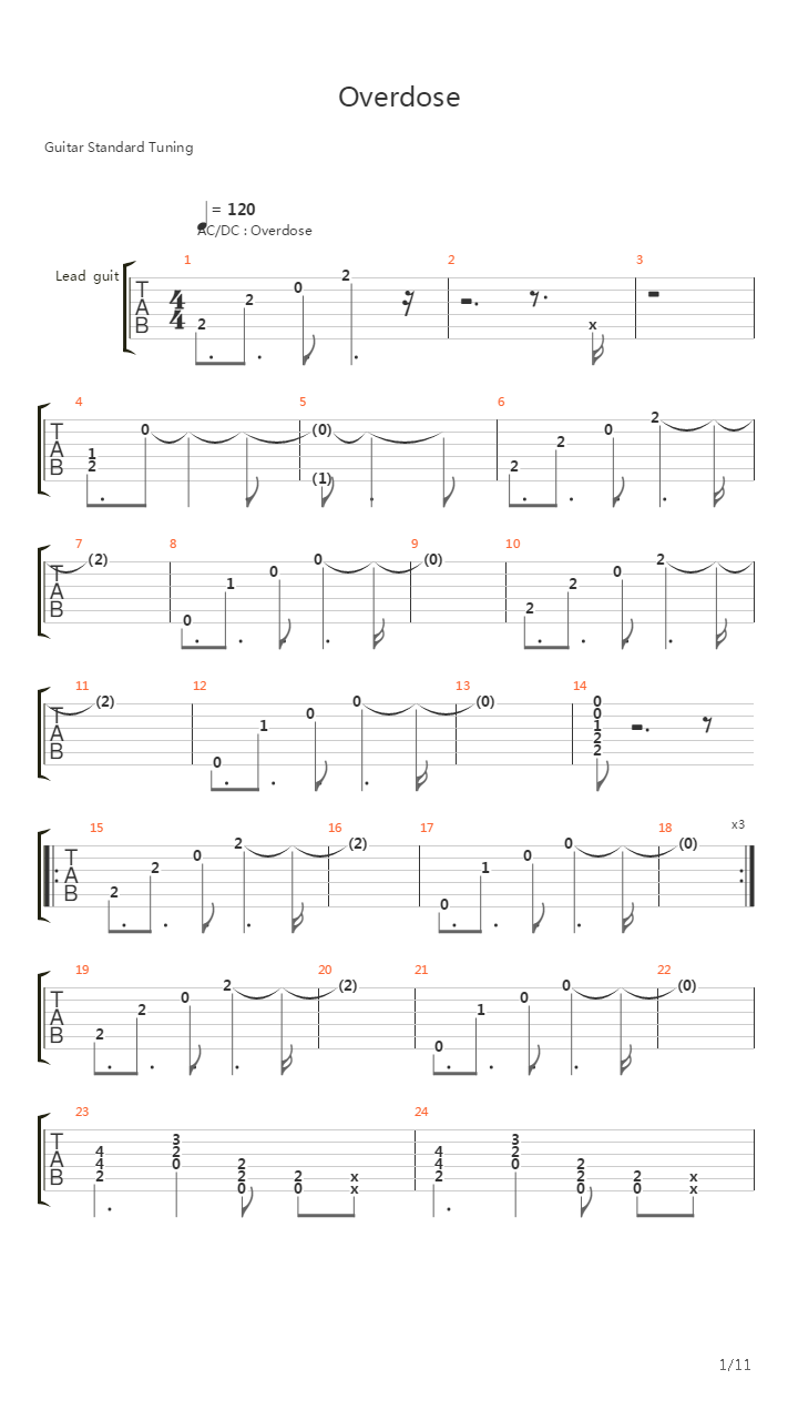 Overdose吉他谱