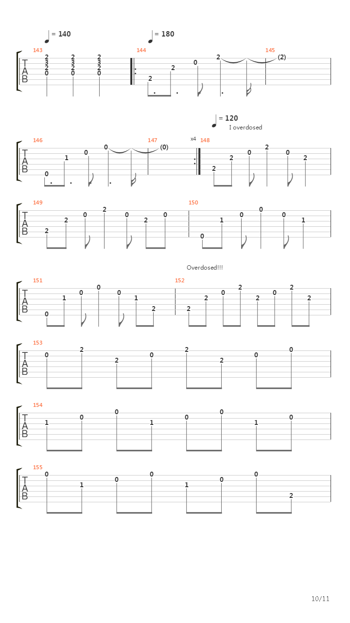 Overdose吉他谱