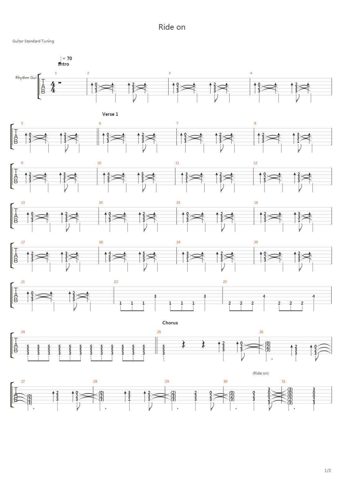 Ride On吉他谱