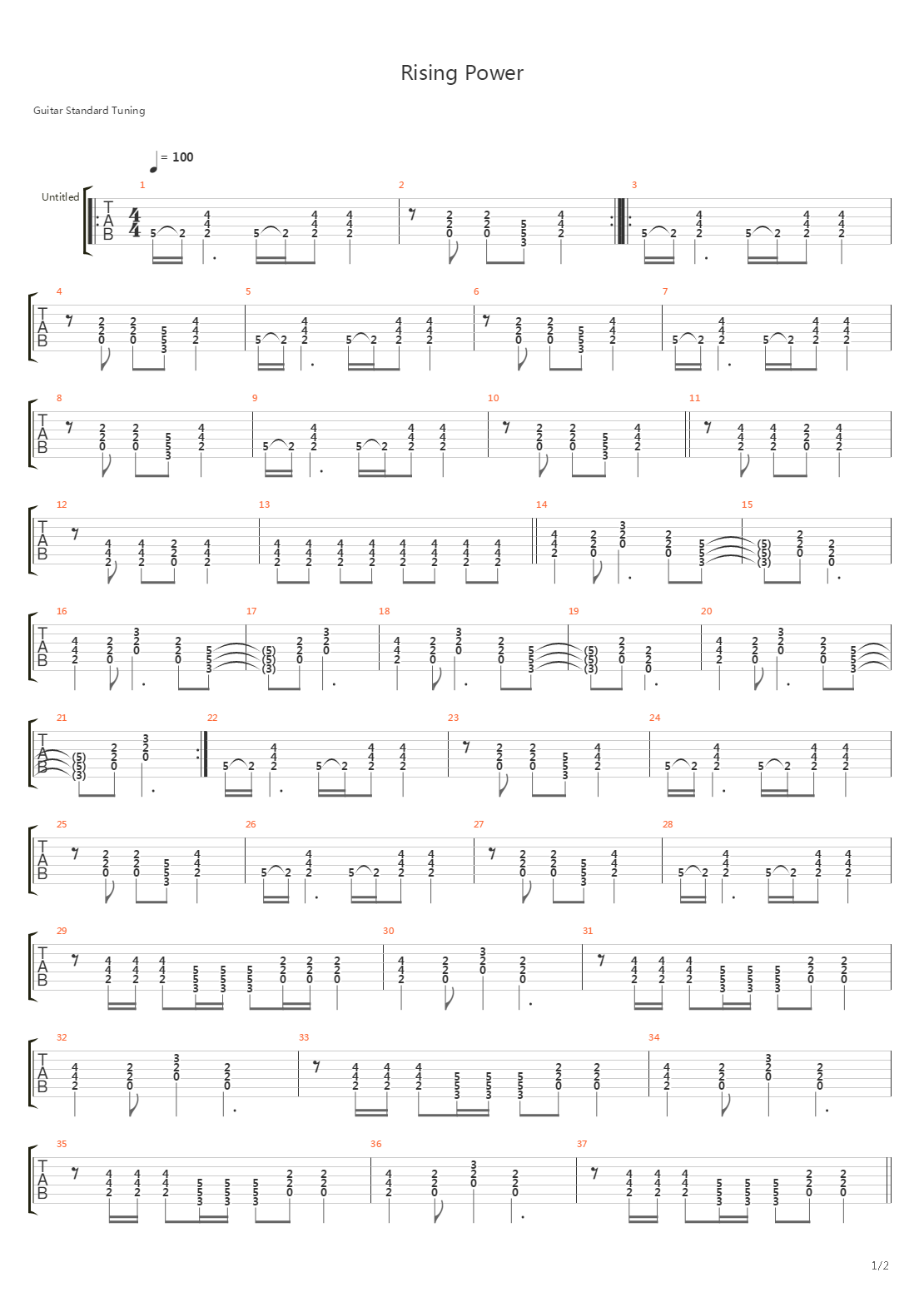 Rising Power吉他谱