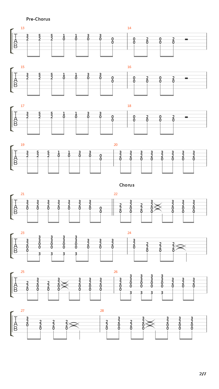 Rock N Roll Train吉他谱