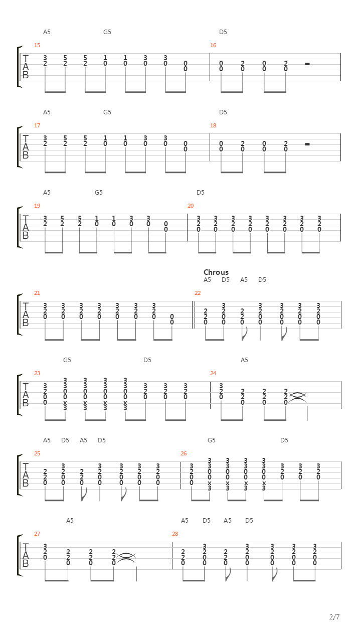 Rock N Roll Train吉他谱