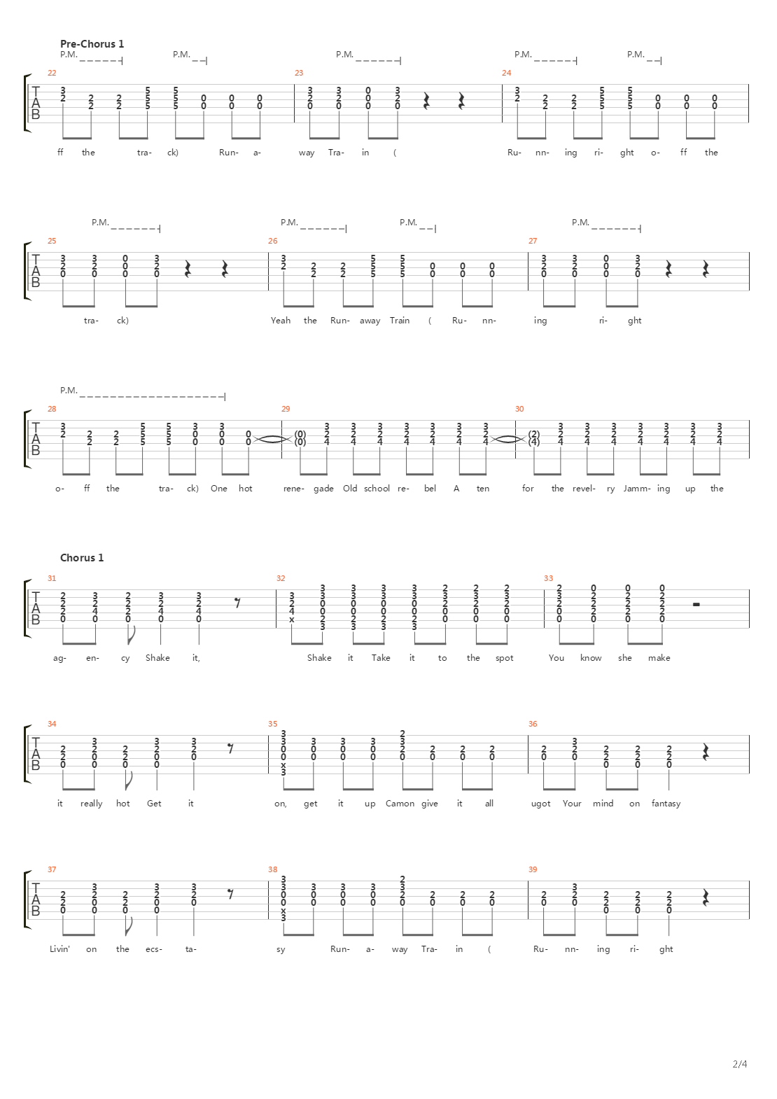 Rock N Roll Train吉他谱