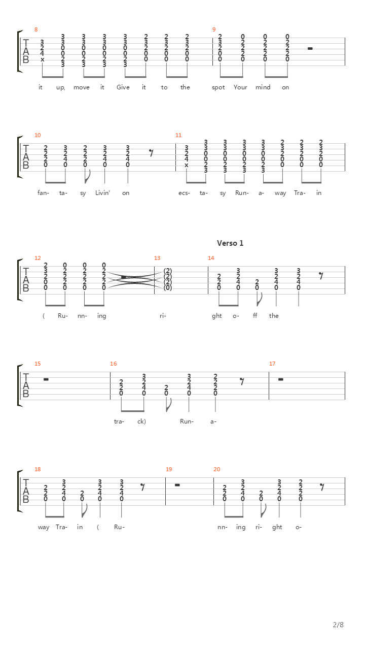 Rock N Roll Train吉他谱