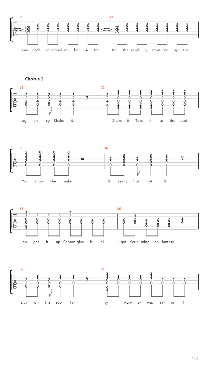 Rock N Roll Train吉他谱