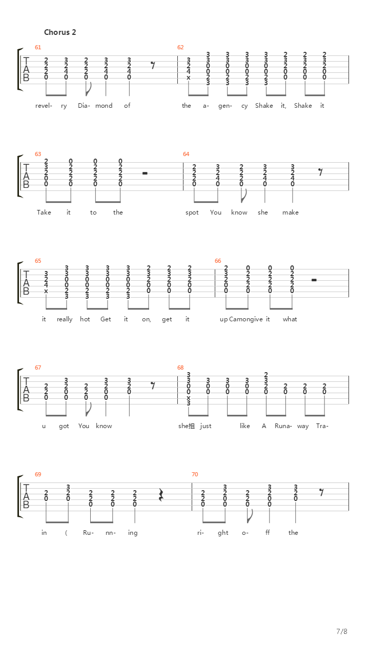 Rock N Roll Train吉他谱