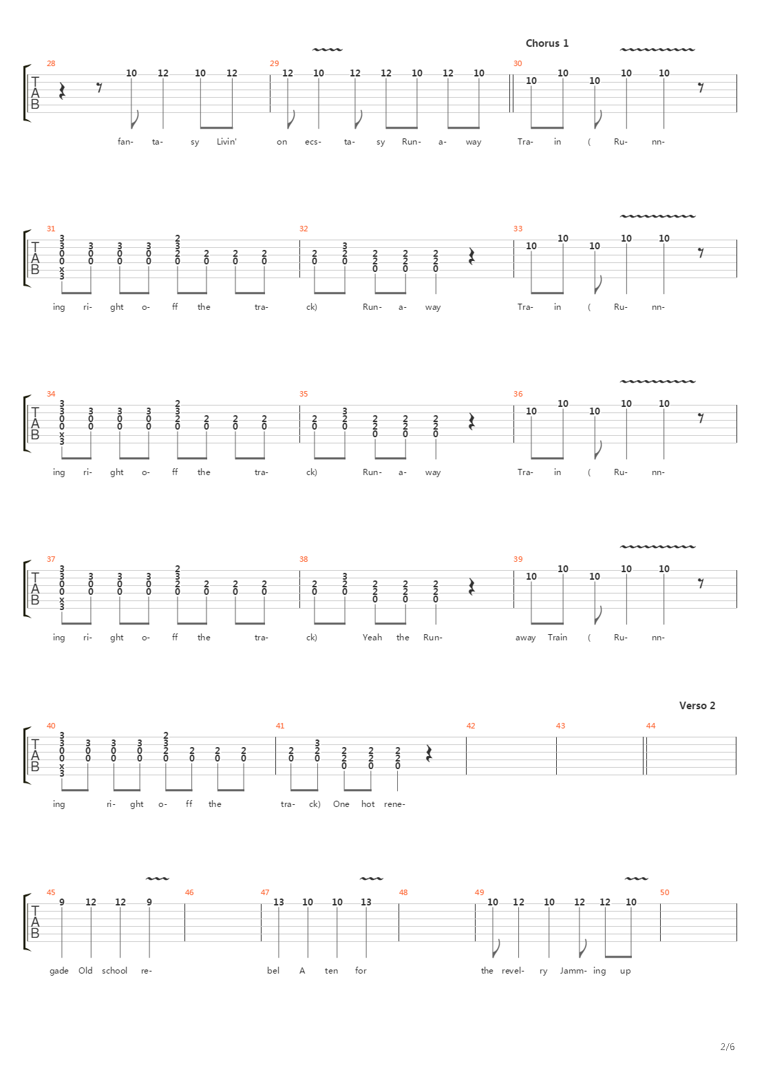 Rock N Roll Train吉他谱