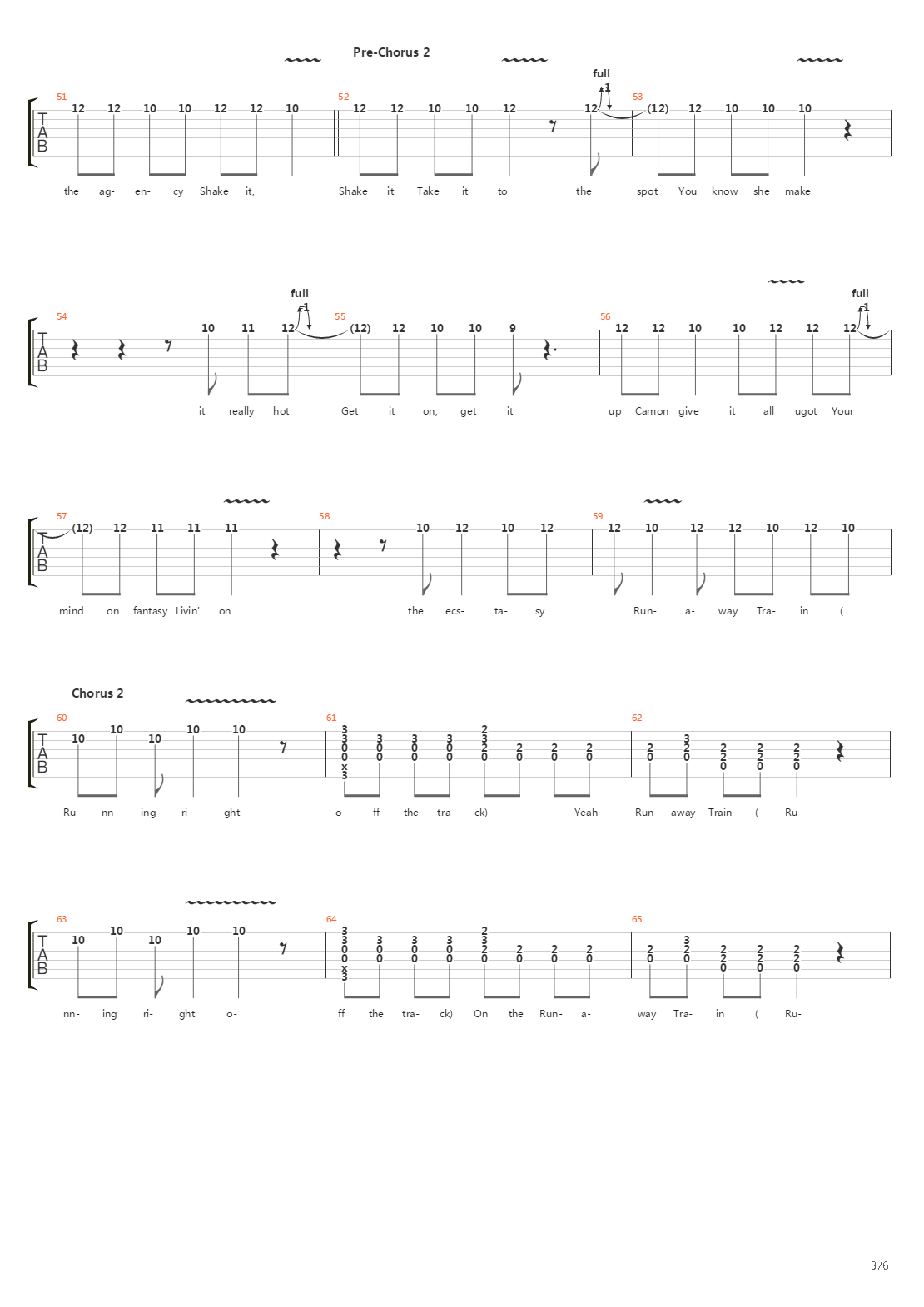 Rock N Roll Train吉他谱