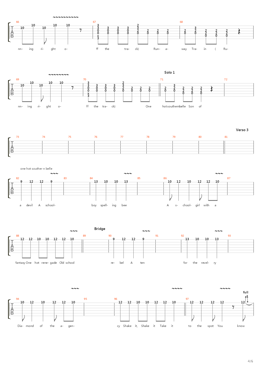 Rock N Roll Train吉他谱