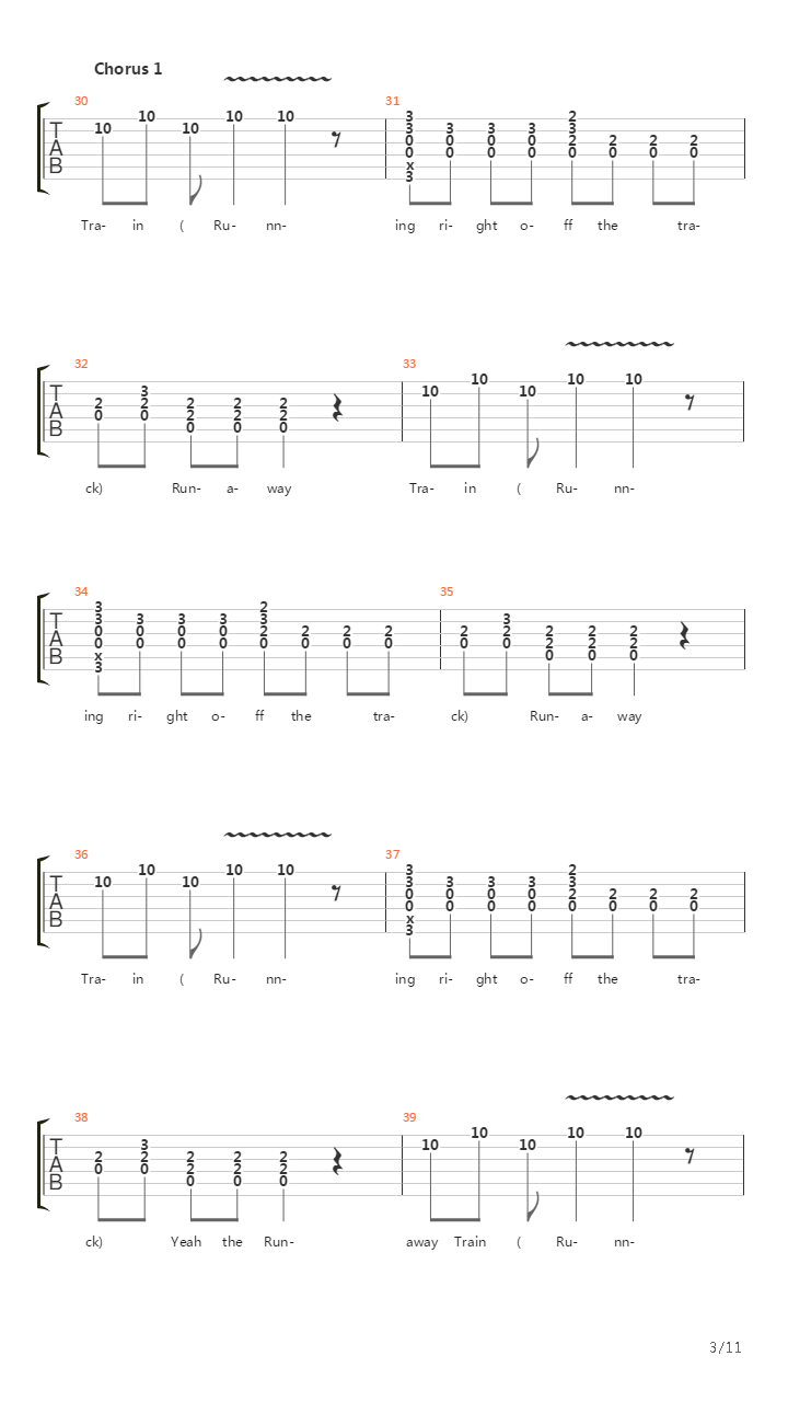 Rock N Roll Train吉他谱