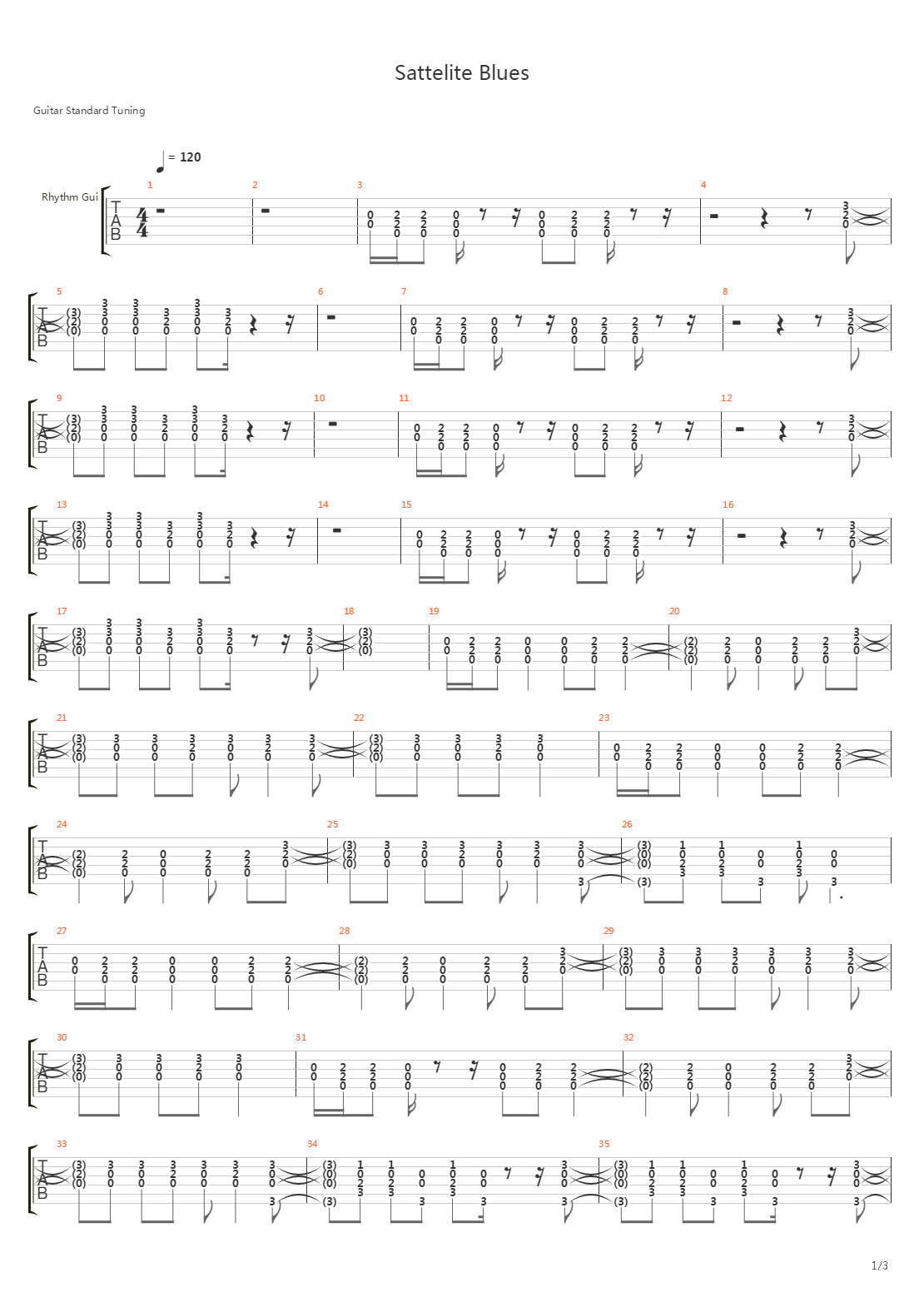 Satellite Blues吉他谱