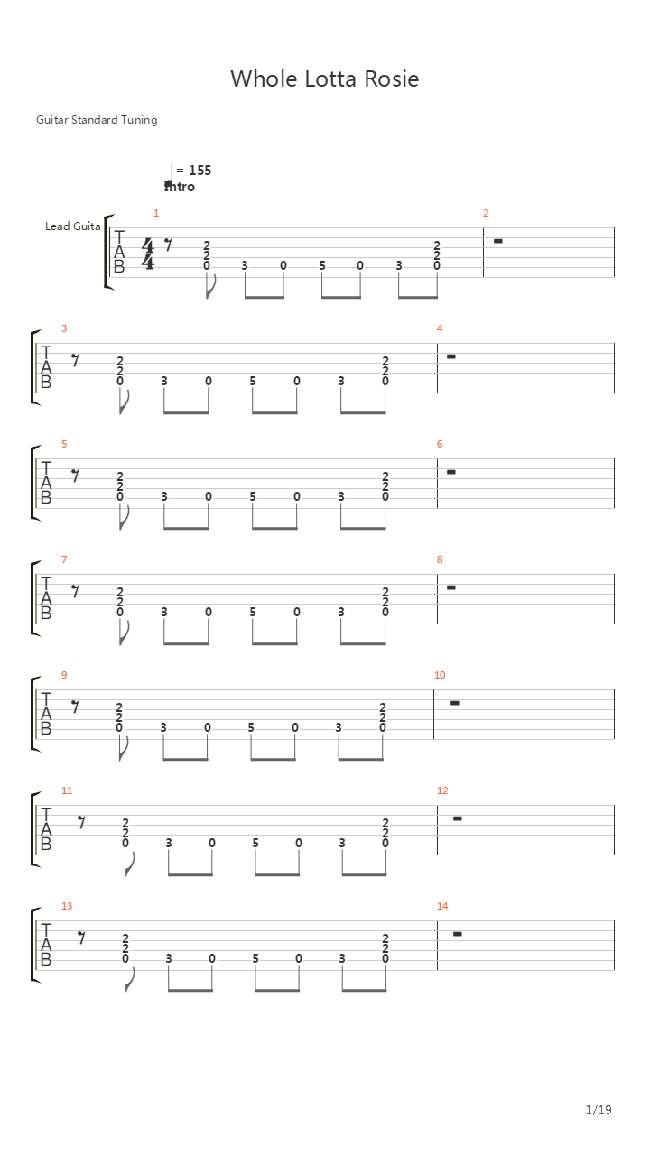 Whole Lotta Rosie吉他谱