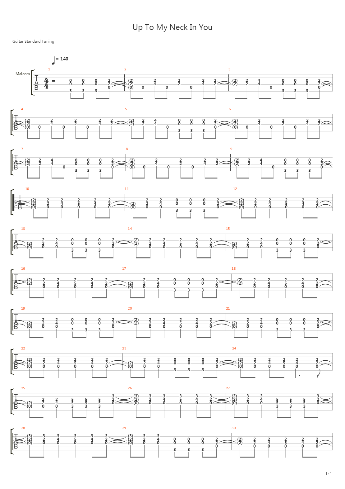 Up To My Neck In You吉他谱