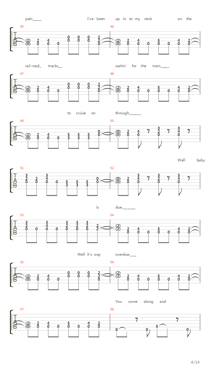 Up To My Neck In You吉他谱