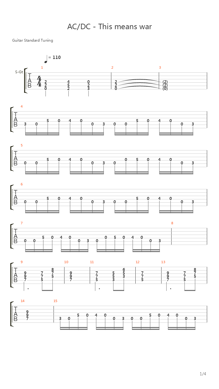 This Means War吉他谱