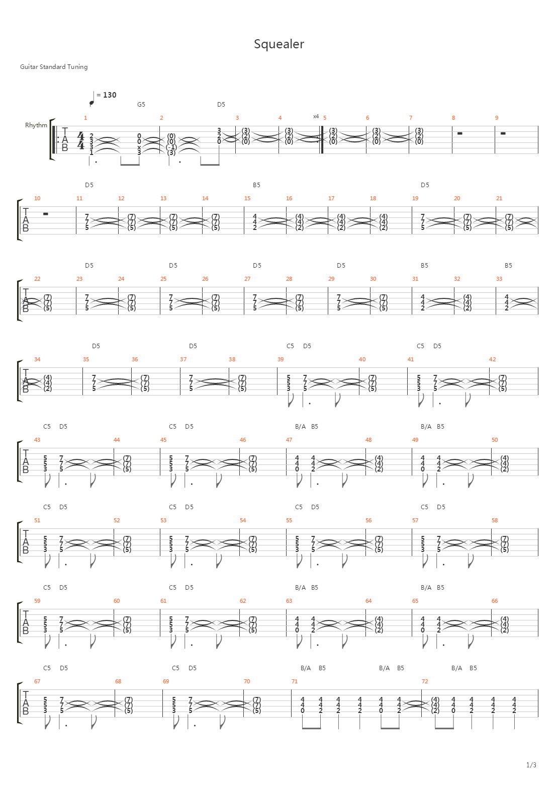 Squealer吉他谱