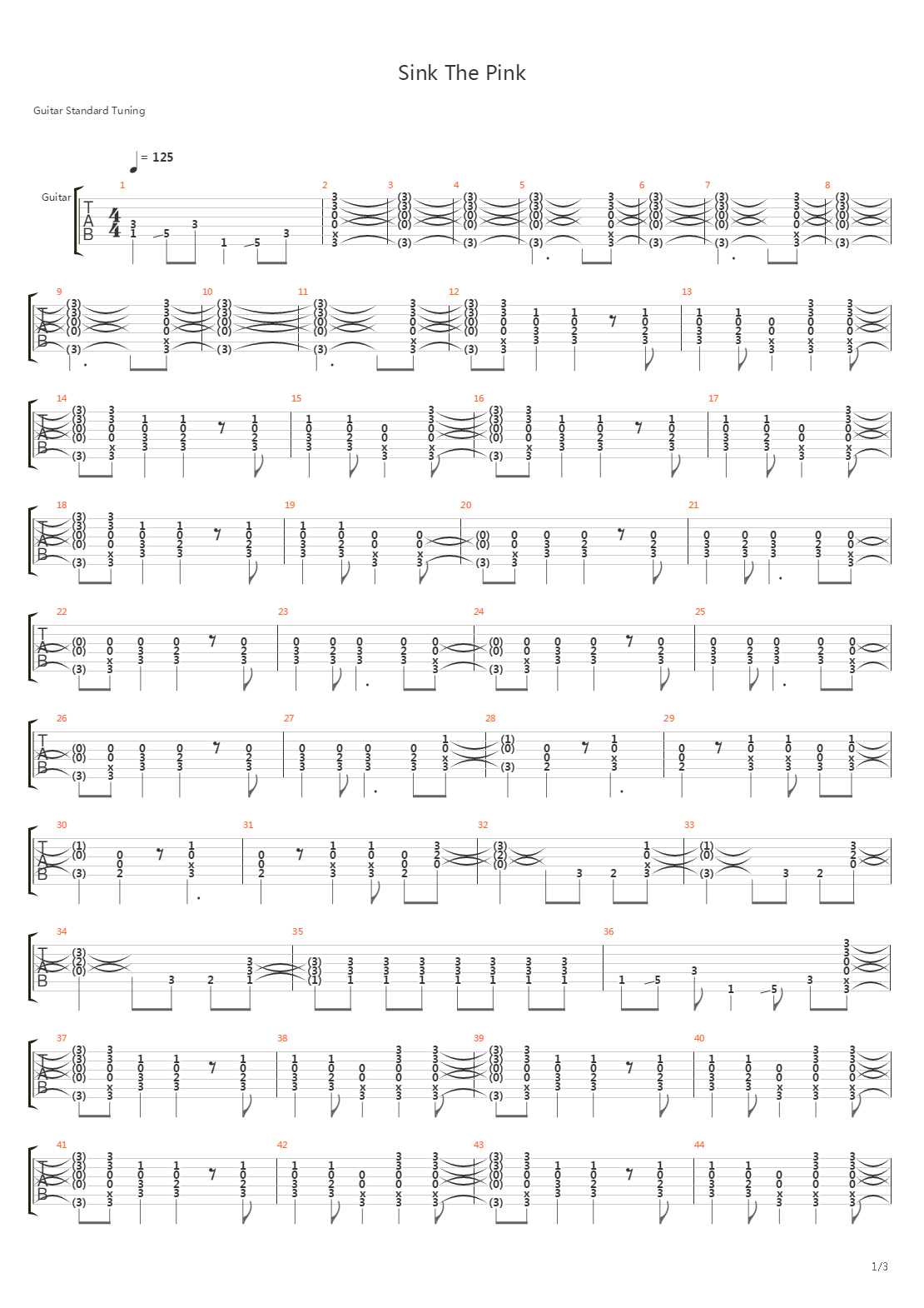 Sink The Pink吉他谱