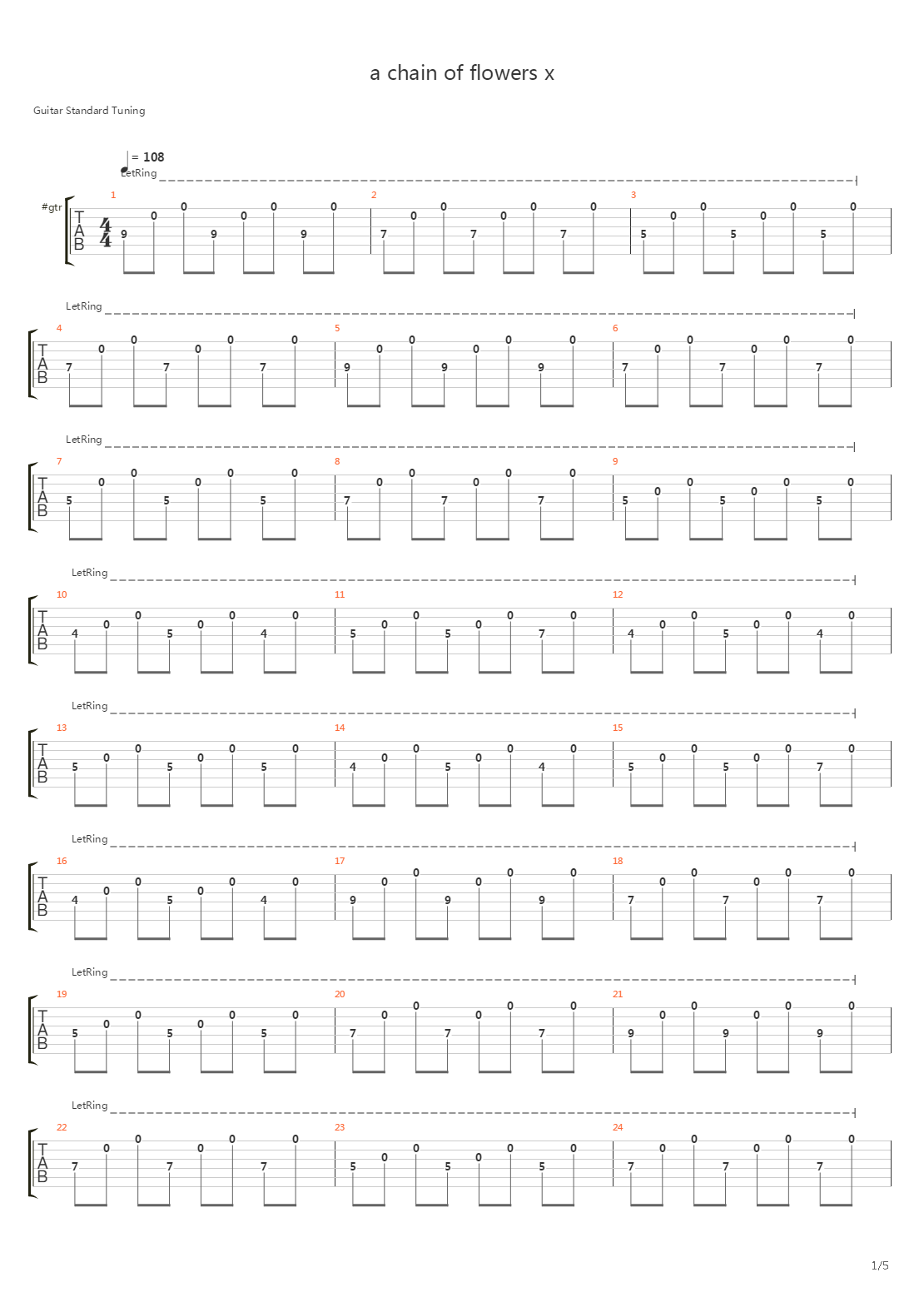 A Chain Of Flowers吉他谱