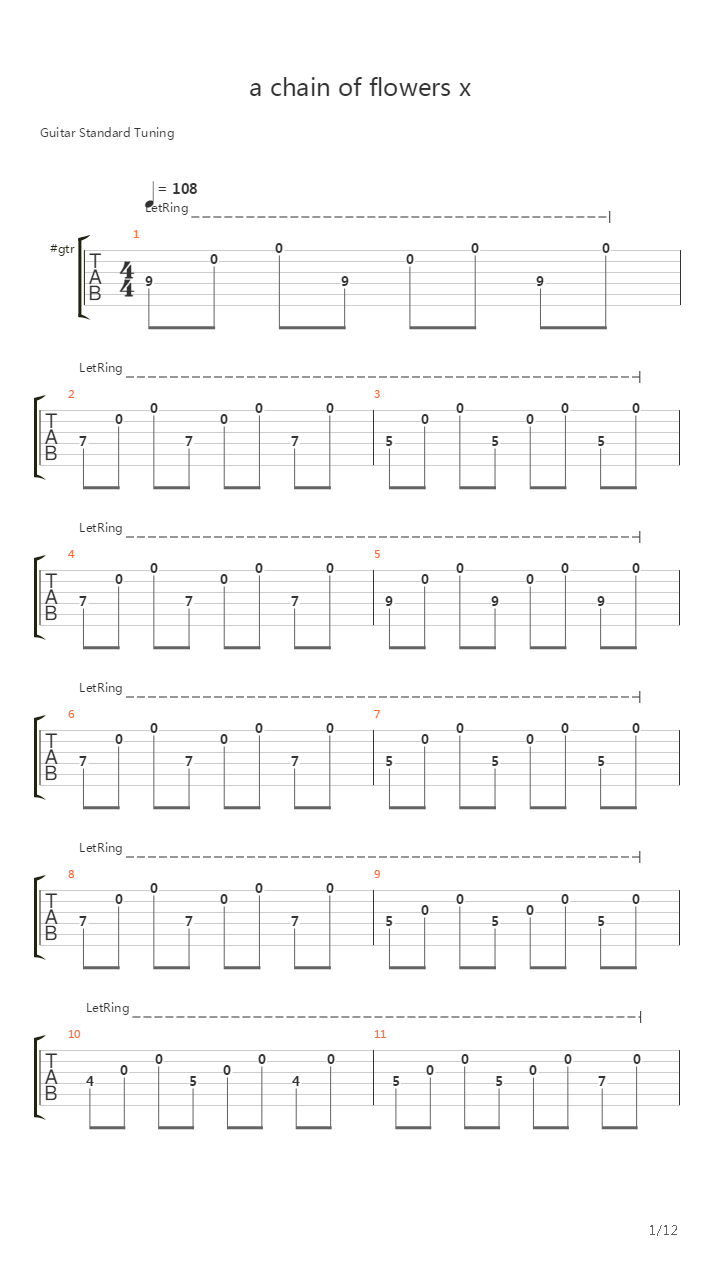 A Chain Of Flowers吉他谱