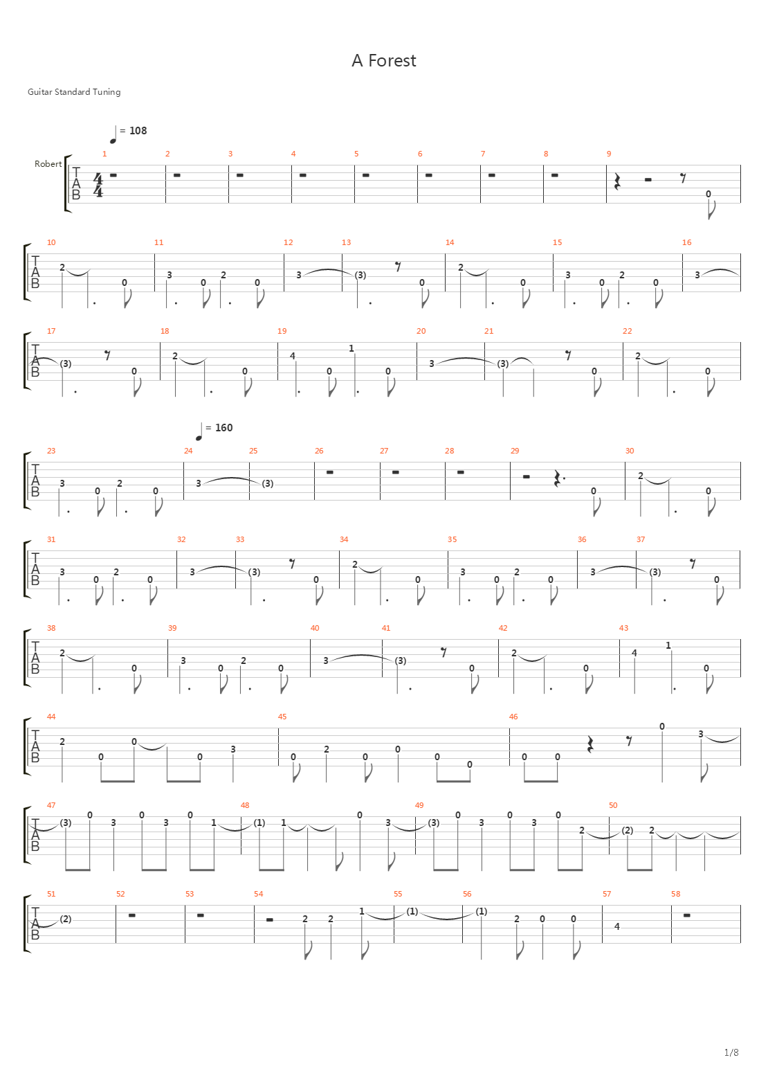 A Forest吉他谱