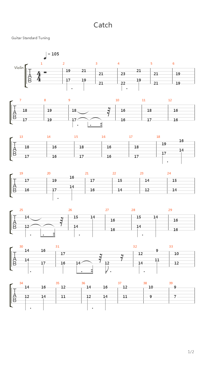 Catch吉他谱
