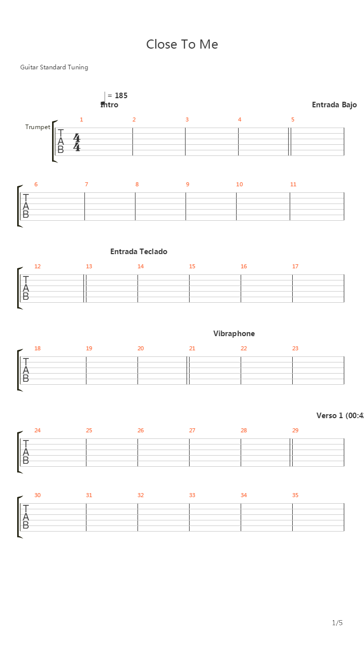 Close To Me吉他谱