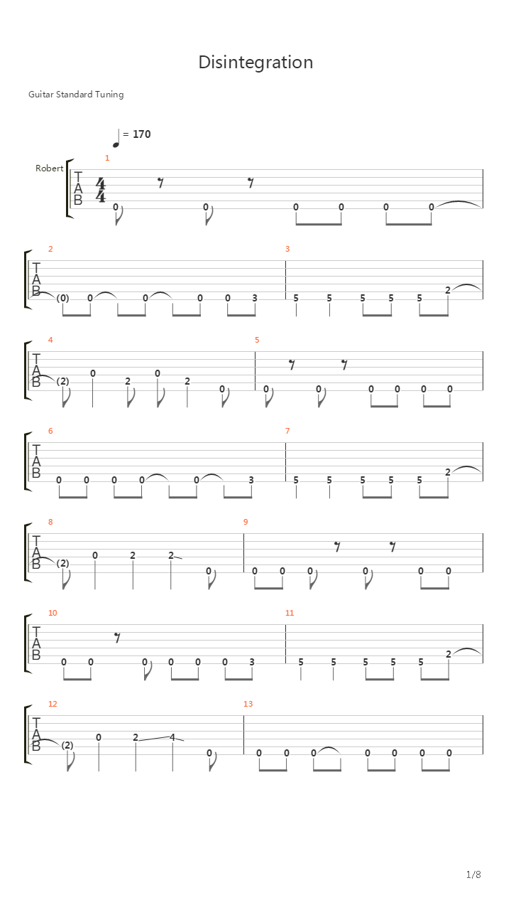 Disintegration Live吉他谱