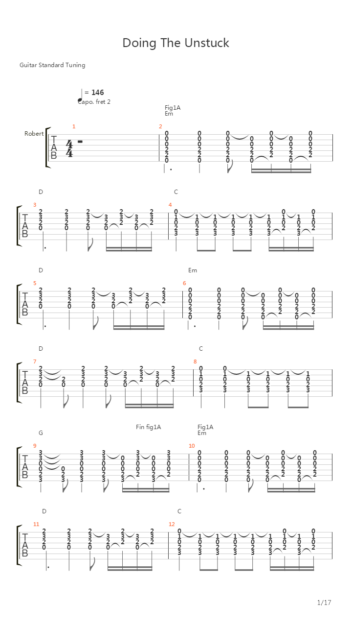 Doing The Unstuck Live吉他谱