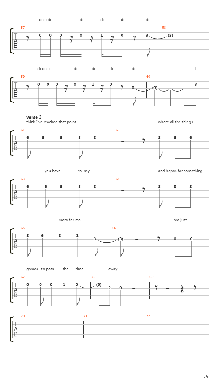 End吉他谱