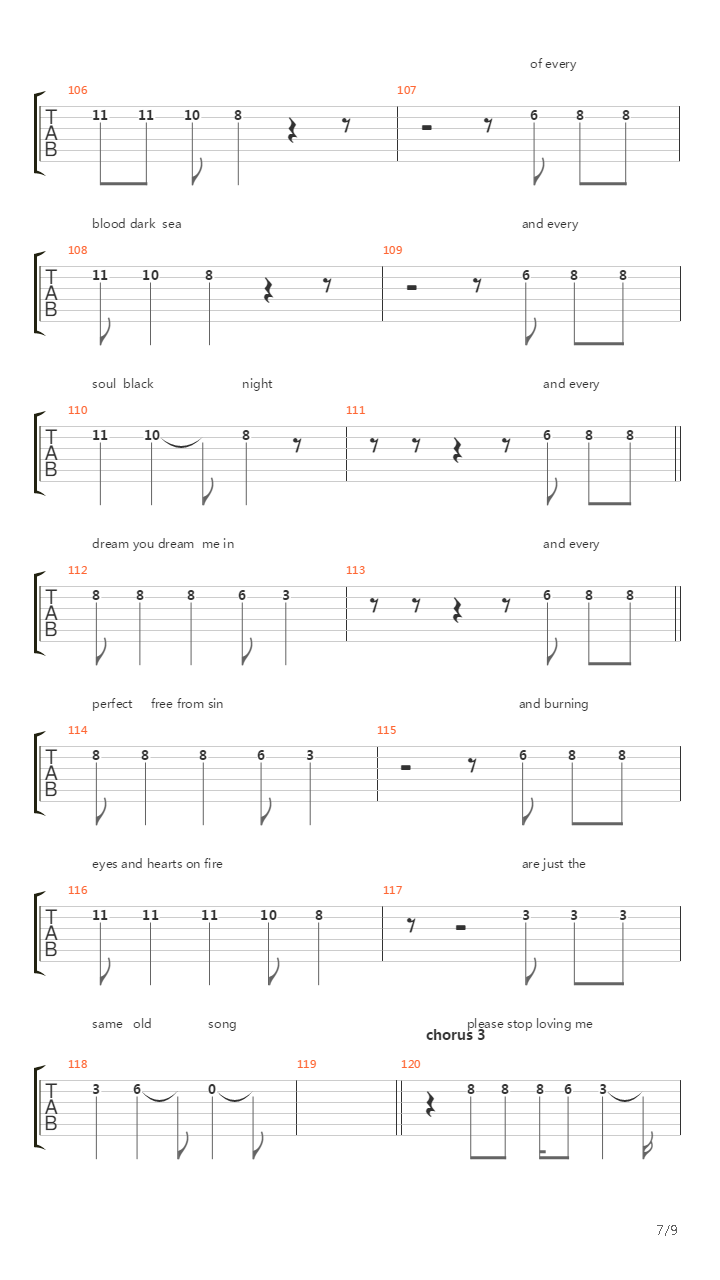 End吉他谱