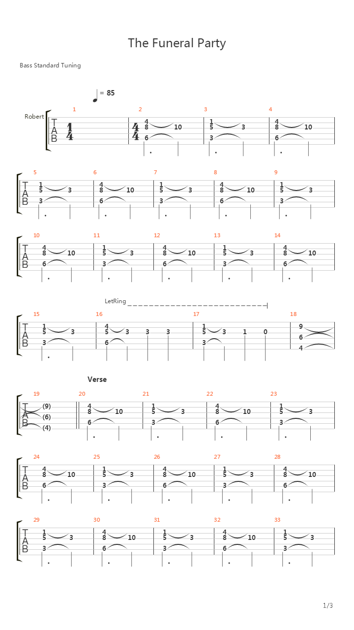 Funeral Party吉他谱