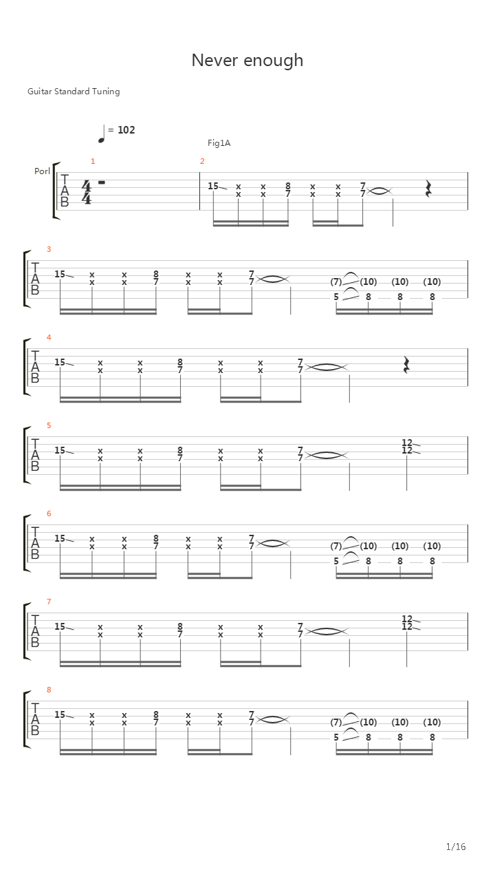 Never Enough吉他谱