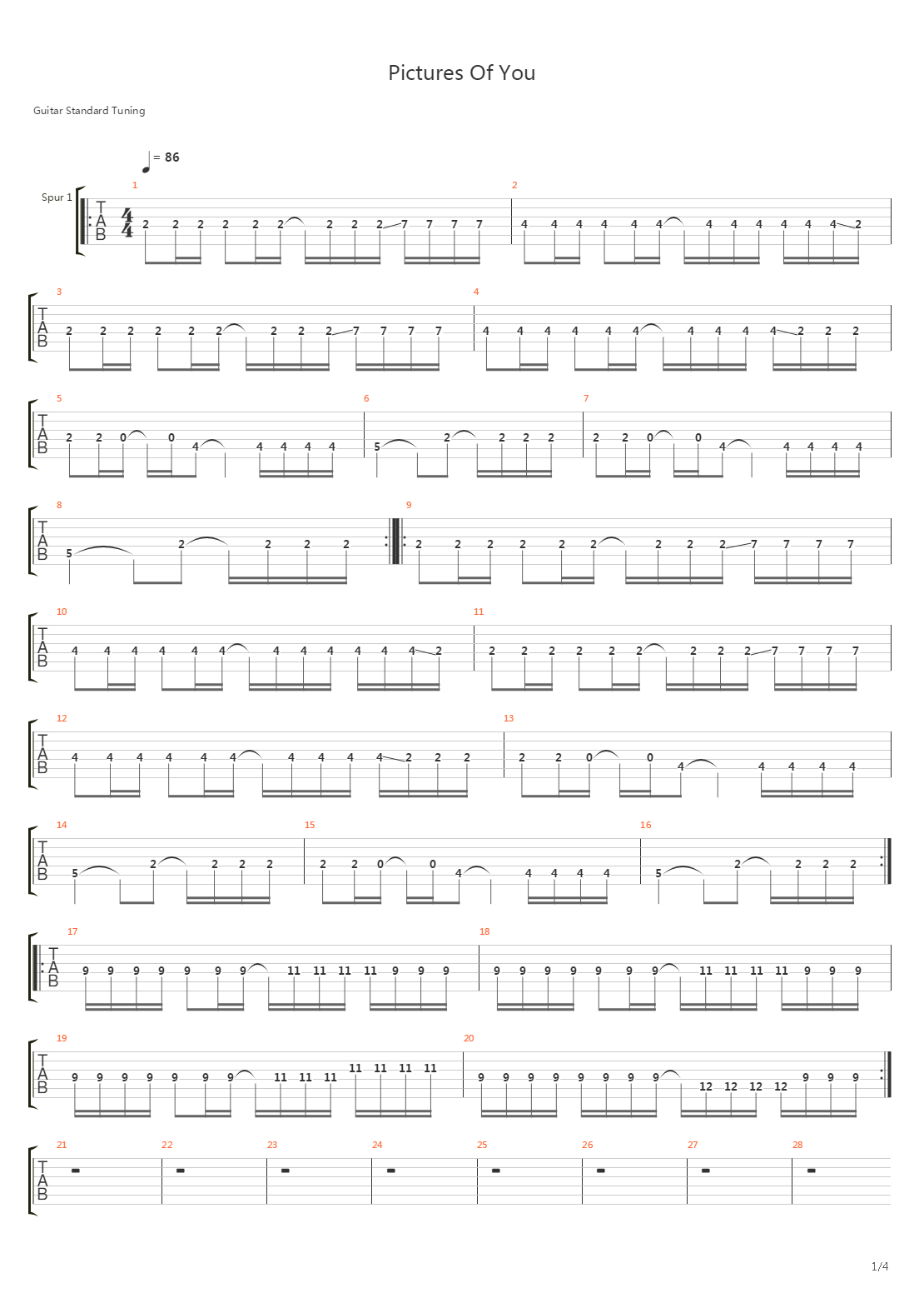Pictures Of You吉他谱