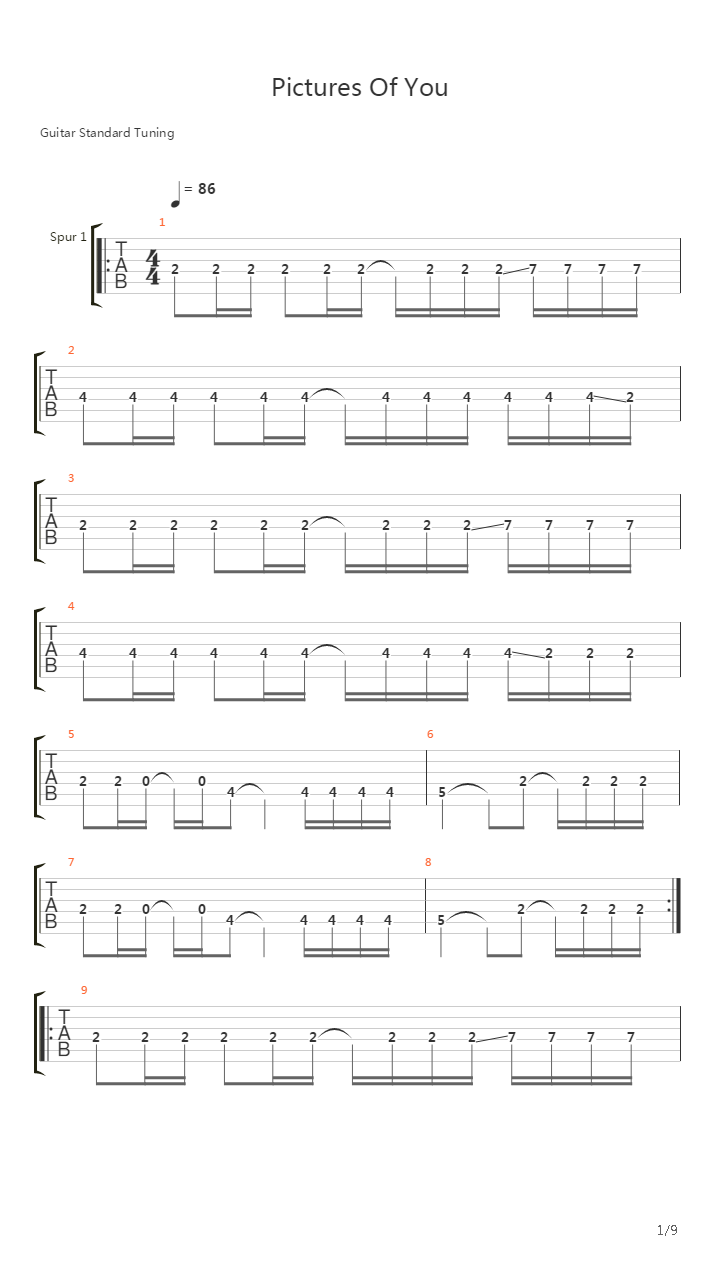 Pictures Of You吉他谱