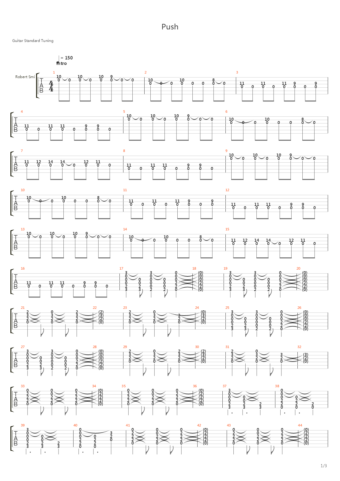 Push吉他谱