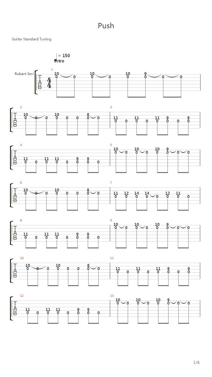 Push吉他谱