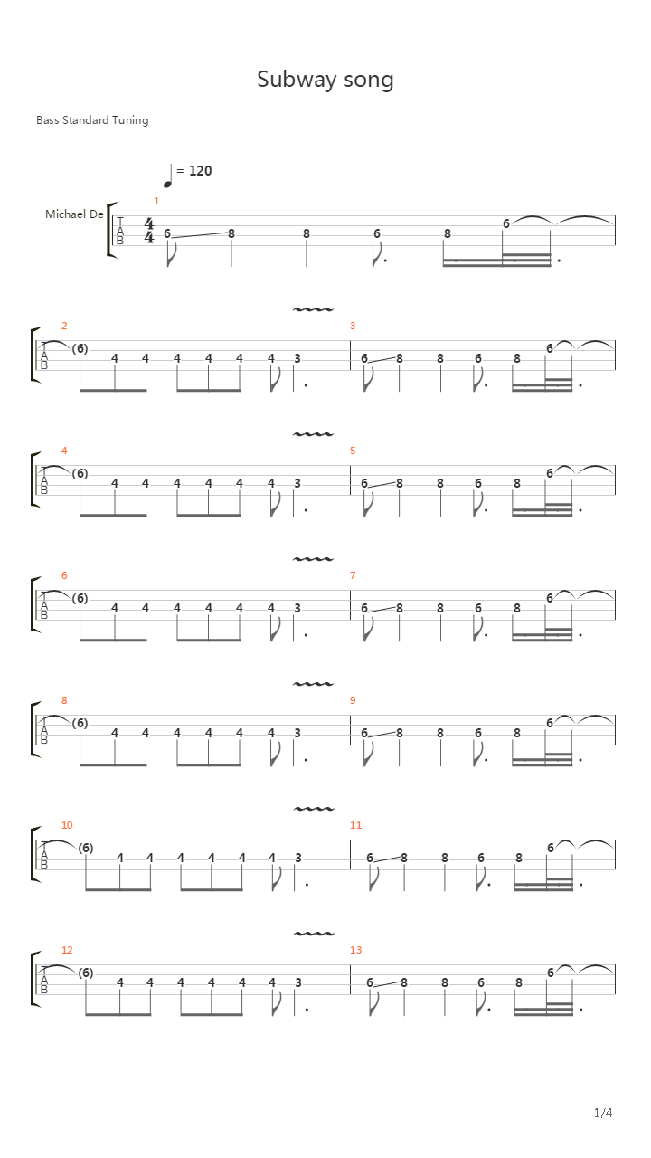 Subway Song吉他谱