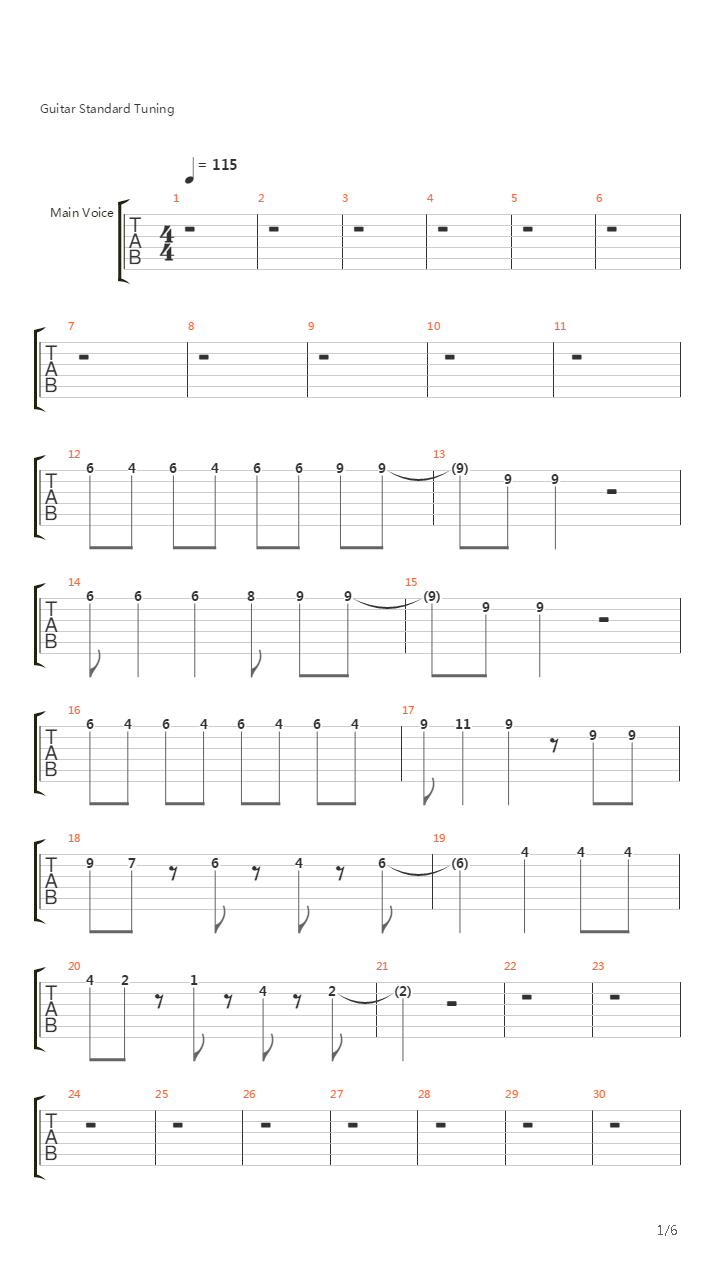 The 13th吉他谱