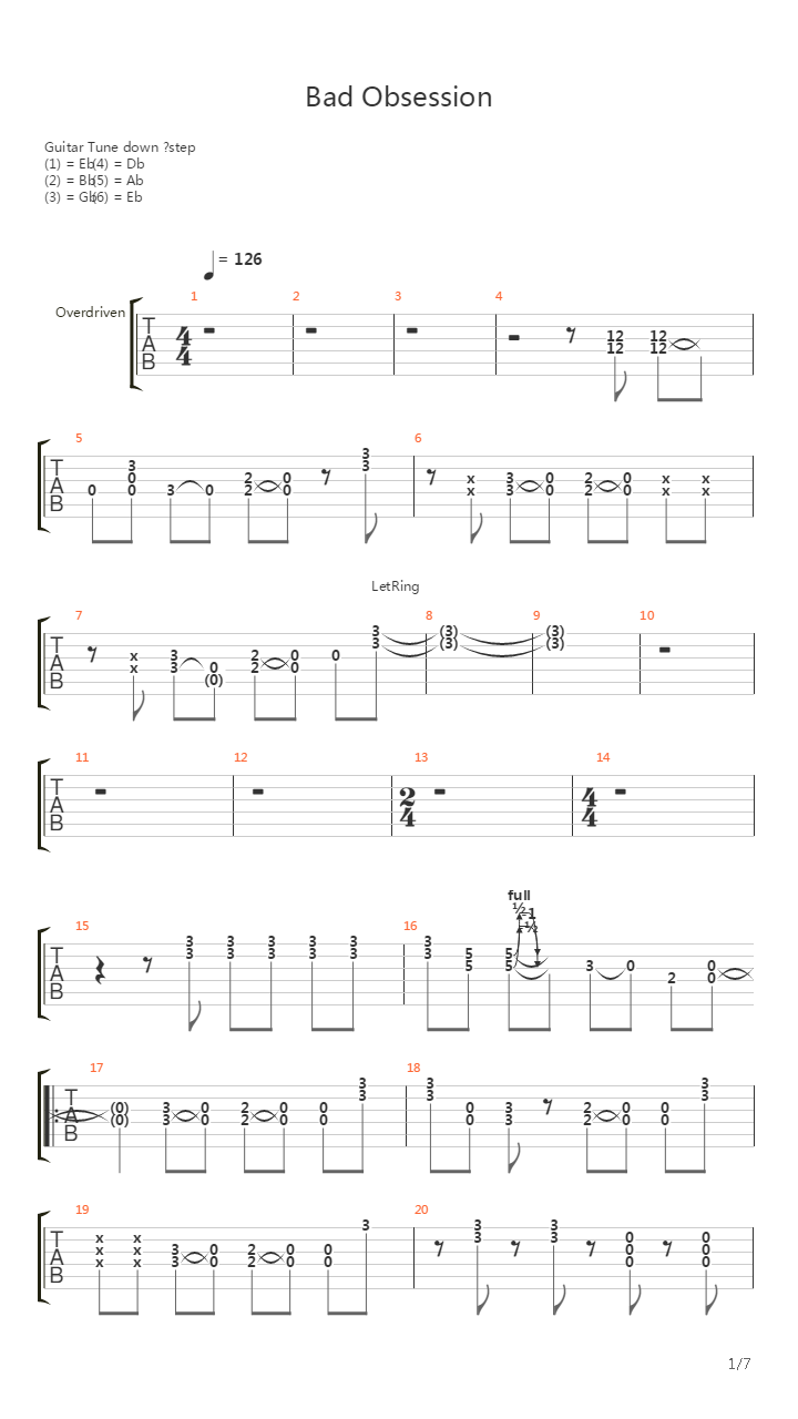 Bad Obsession吉他谱