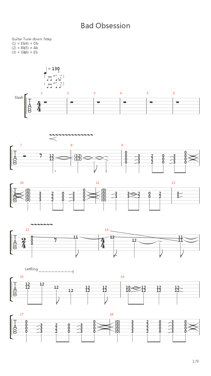 Bad Obsession吉他谱