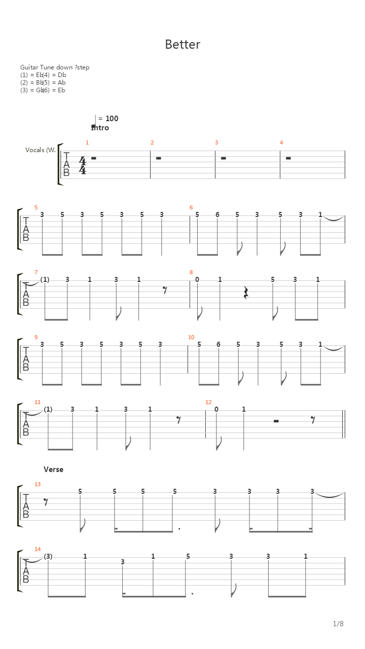 Better吉他谱