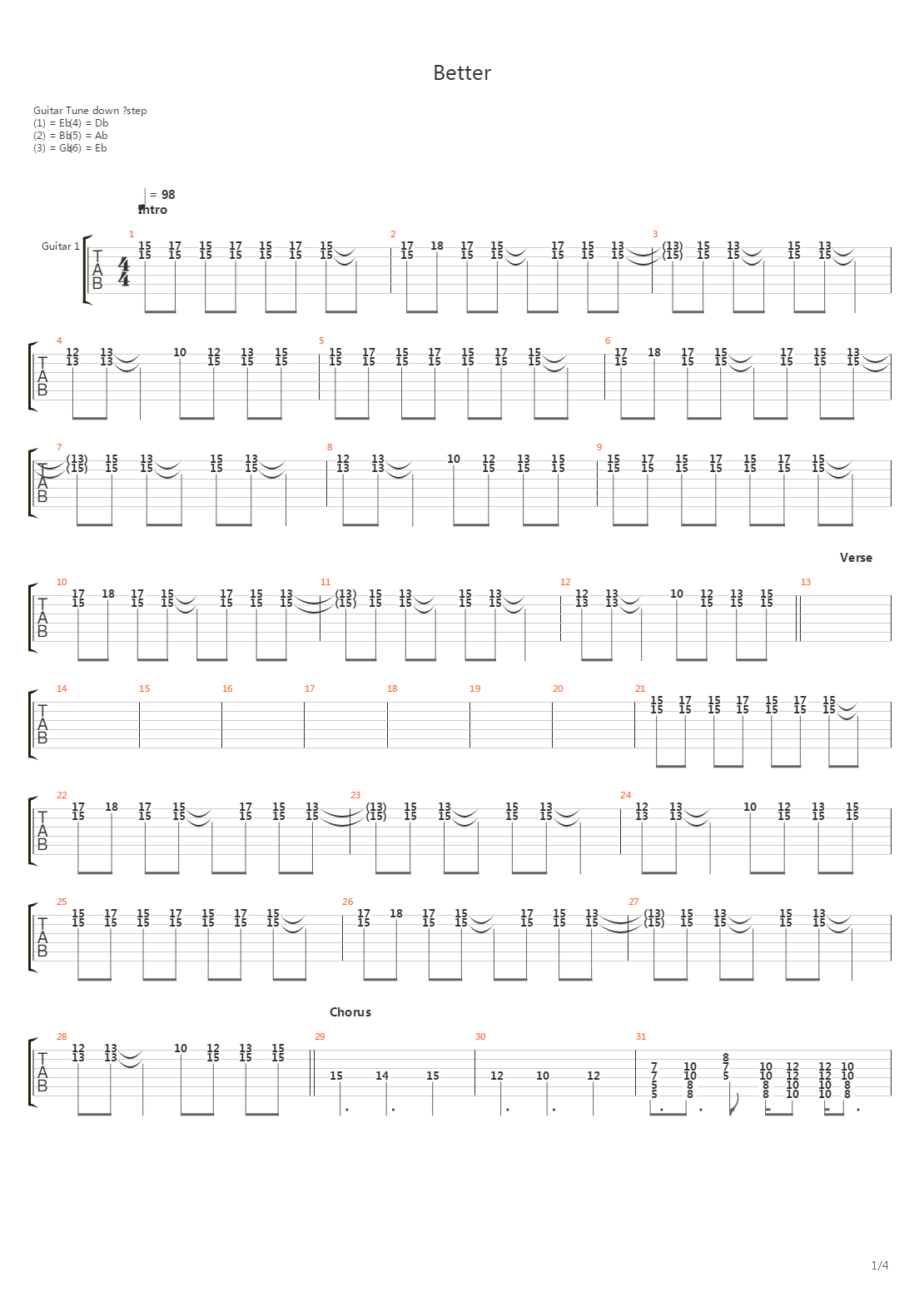 Better吉他谱