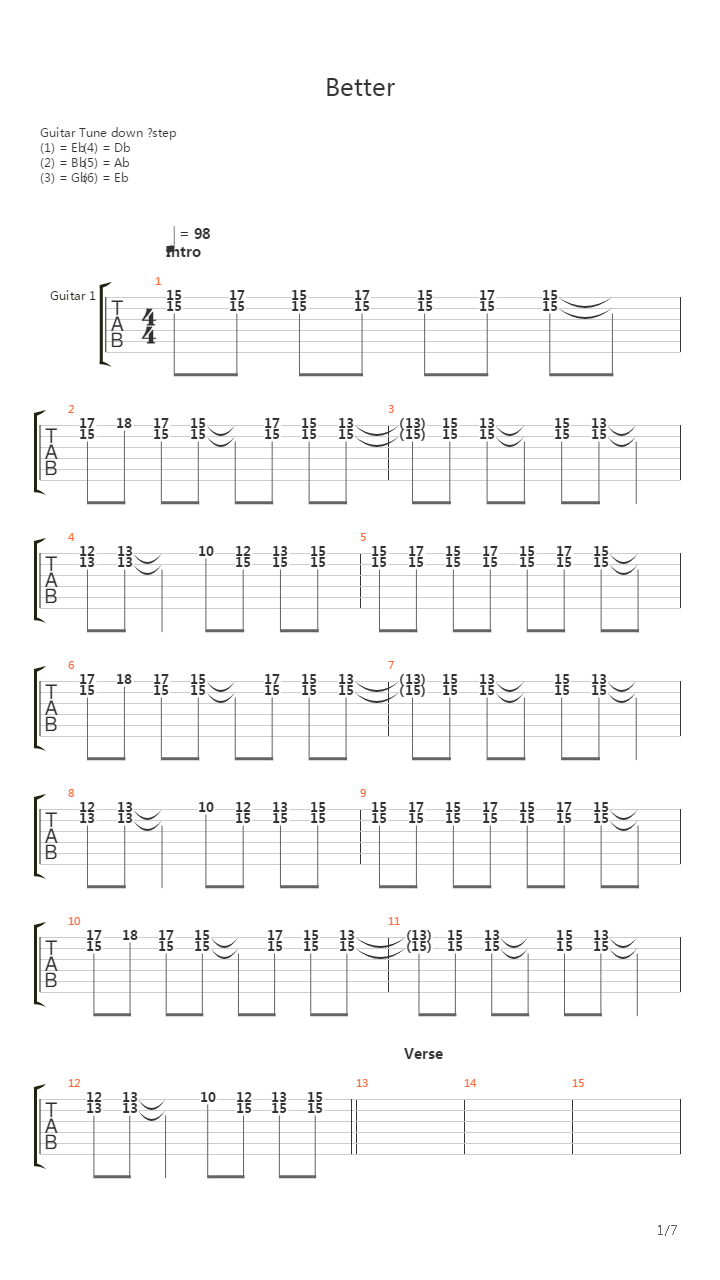 Better吉他谱